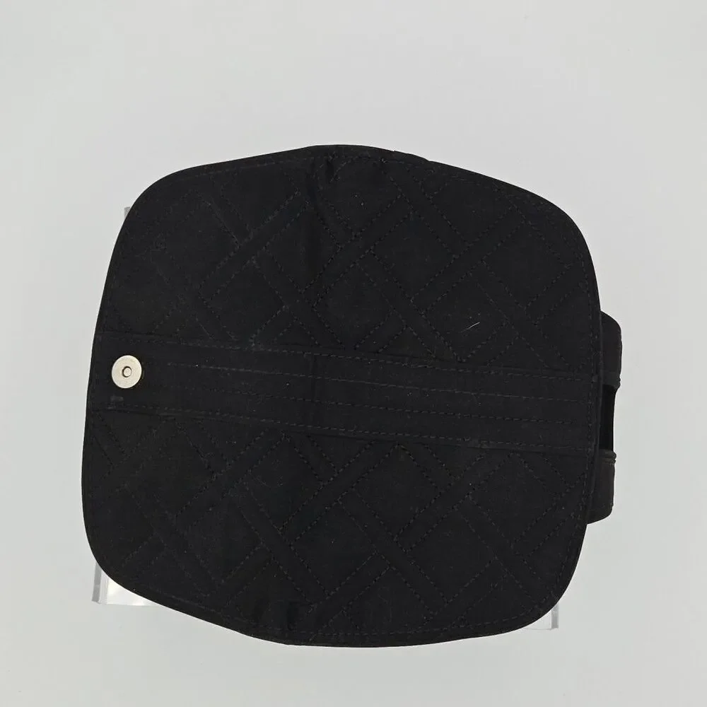Vera Bradley Solid Black Quilted kiss n snap Wallet EUC - Picture 5 of 5